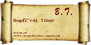 Bogárdi Tibor névjegykártya