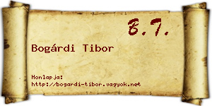 Bogárdi Tibor névjegykártya